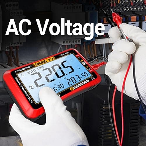 ANENG Digital Multimeter Tester,4000 Counts Voltage Tester,Auto-Ranging TRMS Volt Meter,Large LCD Ohm Meter Measures AC/DC Current,Voltage,Resistance, Diode,Continuity,Capacitance,Temperature(Red) thumbnail 4