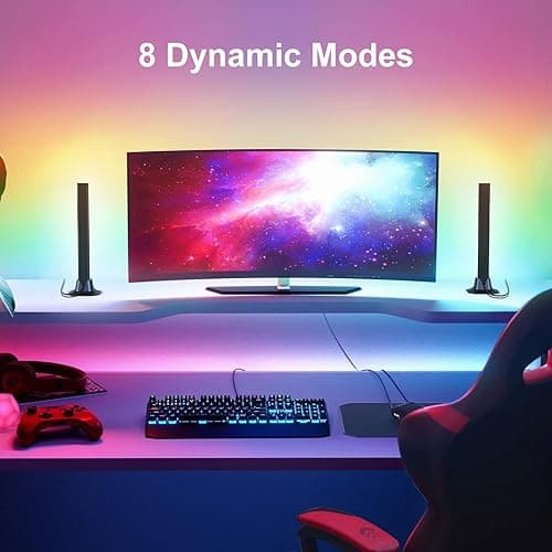 velted RGB Light Bar, Music Sync RGB IC LED Lights Bars, USB Powered Ambient Lighting, Remote Control Color Changing Gaming TV Backlight, 8 Dynamic Modes for PC Room Monitor Desk thumbnail 7
