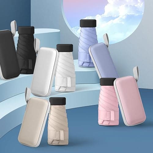 Trenovo Travel Mini Compact Folding Umbrella with Case - UV Sun & Rain Protection, Lightweight Portable Pocket Umbrella for Women Men Kids, Fits Purse Backpack thumbnail 7