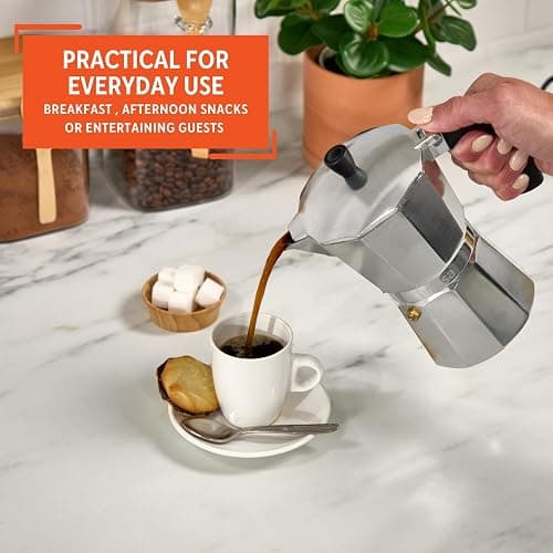 Aluminum Stovetop 6-cup Espresso Maker (B120-43V), Silver thumbnail 8