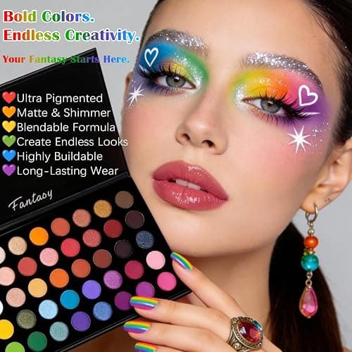 UCANBE Highly Pigmented Eye Makeup Palette, Matte Shimmer Metallic Eyeshadow Pallet Long Lasting Blendable Natural Colors Make Up Eye Shadows Cosmetics Gift Kit thumbnail 4