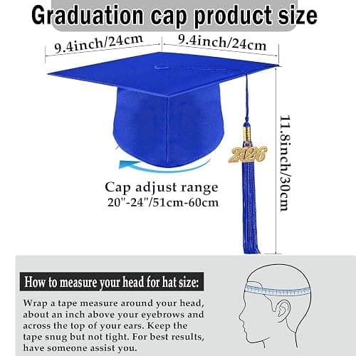 multiwins Graduation Cap, White Stole & Graduation Card Set - Adjustable Cap with 2026 Tassel for High School & Bachelor thumbnail 4