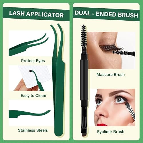 KEYYOU Lash Clusters Kit Natural Wispy DIY Lash Extension Kit 144pcs Lash Clusters Eyelash Extension Kit with Mascara Brush Bond and Seal Glue Remover Applicators Brush for Lash Extensions (Y01 Kit) thumbnail 8