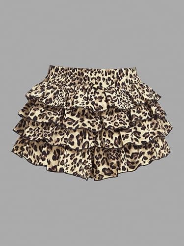 xueteox Summer Outfits for Girl 2 Piece, Bow Graphic Tees and Leopard Short Skirt Fashion Casual Clothing thumbnail 3