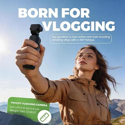 Kaysunlink 1080P Vlogging Camera with 270°Rotatable Lens, Handheld POV Pocket Camera with Touch Screen & WIFI, 5 Hours Power, One-button Recording Camcorder with 64GB Card for Daily Use, Travel, Black thumbnail 3