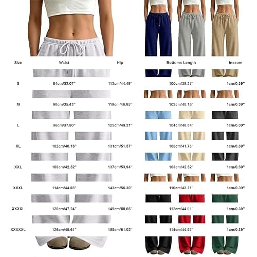 SHAOBGE Womens Wide Leg Sweatpants Y2K Low Rise Baggy Cute Pants | Drawstring Lounge Joggers with Pocket,Fall Fashion 2026,Cotton Sweat Pant,Loose Fit Casual Wear,Lightweight Travel Essential thumbnail 6