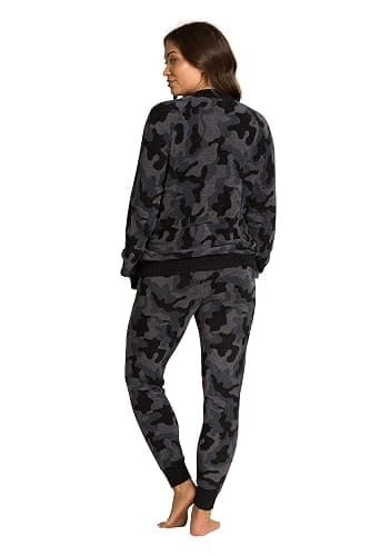 Barefoot CozyChic Ultra Lite Camo Joggers for Women, Gym Track Bottoms - Small - Indigo Multi thumbnail 3
