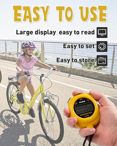 TPNEG Simple Stopwatch Timer - Easy to Use, Set Up, Read, and Carry - Large Display - On/Off, AAA Battery - Ideal for Coaches, Track and Field, Soccer Referees, Sports, Classroom thumbnail 2