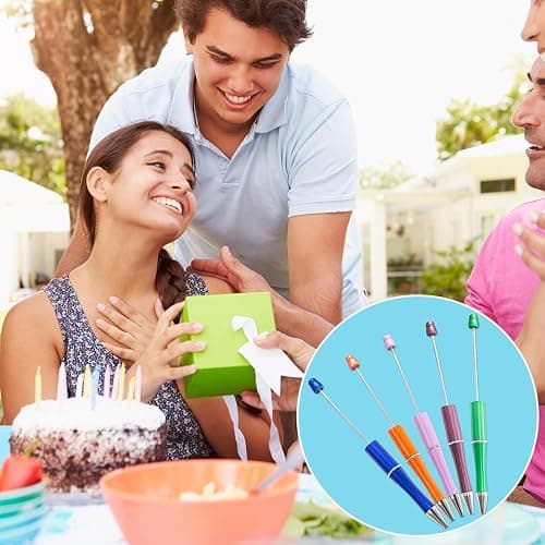 DASTTUIS 150 Pieces DIY Beadable Pen Kit – 50 Plastic Ballpoint Pens with Refills & Bags, Beads Not Included – School Supplies, Office Accessories & Craft Gifts for Students & Teachers (Multicolor) thumbnail 2