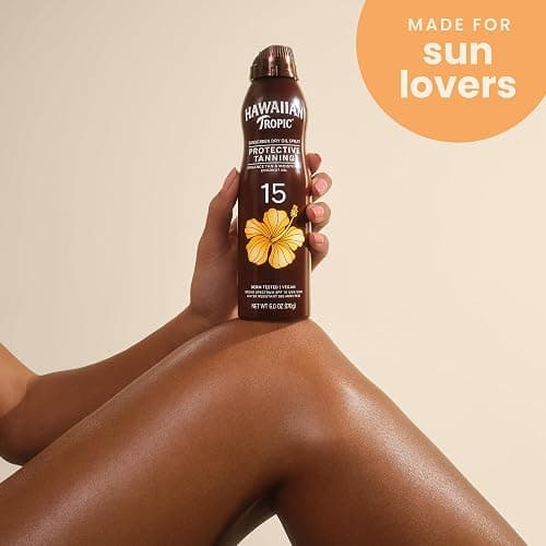 Hawaiian Tropic Dry Oil Tanning Spray Sunscreen SPF 15, 6 oz | Protective Sun Tanning Oil with SPF 15 Sunscreen, Oxybenzone Free, 6 oz thumbnail 3