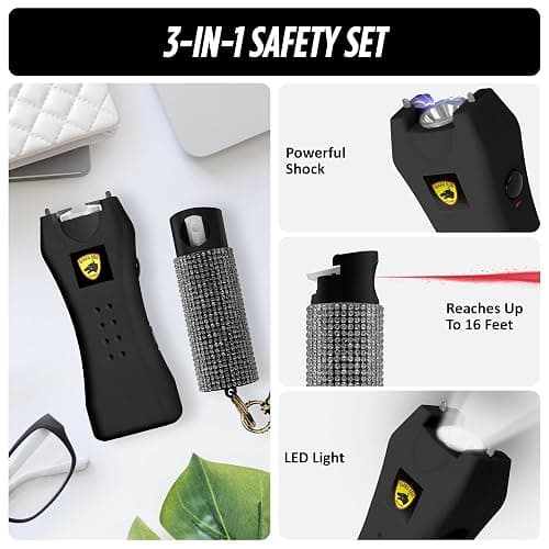 Guard Dog Security Pepper Spray and Stun Gun Flashlight, Rechargeable, Self-Defense Keychain for Women, Pepper Spray Stun Gun Combo, Personal Security Value Set, Rechargeable Flashlight thumbnail 4
