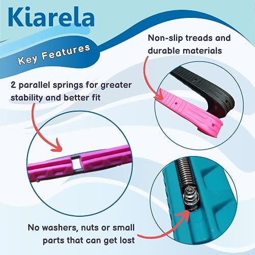 Kiarela Ice Skate Guards and Towel Gift Set – Skate Blade Guards and Towel - for Kids' and Adults' Figure and Hockey Skates - Double Springs - Assembly Required thumbnail 4