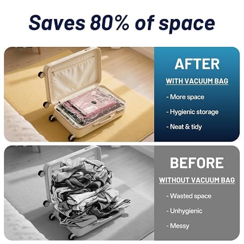 UPGOGO Travel Vacuum Bags for Luggage with Portable Electric Pump,Vacuum Seal Bags for Clothing,Packing Cubes Compression,Cruise Ship and Travel Essentials(Combo 9 Pack) thumbnail 5