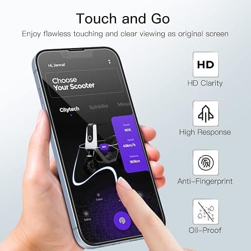 JETech Full Coverage Screen Protector for iPhone 16e 2025, iPhone 14 6.1-Inch, 9H Tempered Glass Film Case-Friendly, HD Clear, 3-Pack thumbnail 6