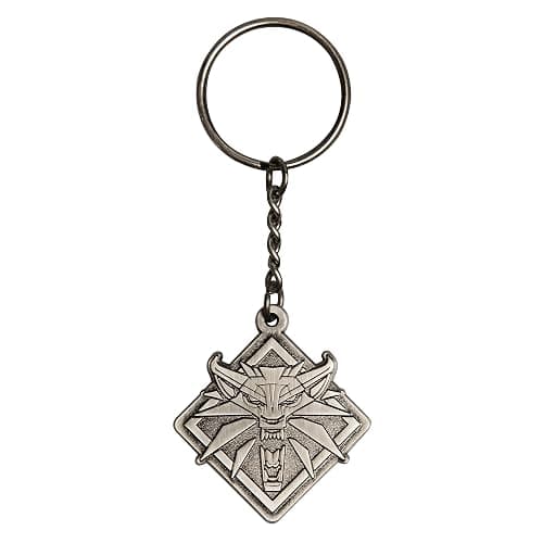 JINX The Witcher 3 White Wolf Medallion Metal Key Chain, Metallic, 1.75" Tall - Image 1