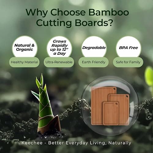 Keechee Bamboo Cutting Board, Durable Wood Cutting Boards for Kitchen with Deep Juice Grooves & Built-in Handles, Ideal Charcuterie & Chopping for Meat, Vegetables and Fruits Ideal Kitchen Gifts thumbnail 9