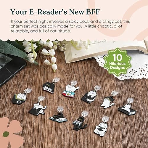 YOPPIX 9PCS Charms for Kindle, Dust Plug Charm Compatible with Type C Charging Port, Gift for Book Lover Readers Men Women Teachers Students, Accessories for Kindle thumbnail 2