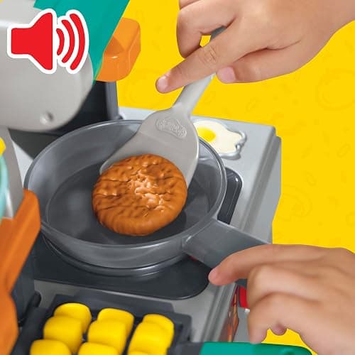 Play-Doh Super Sizzlin' Kitchen Playset, Realistic Cooking Toy Sounds, 25+ Play Foods to Create, Kids Arts & Crafts 3+ thumbnail 5
