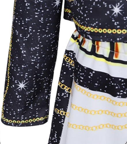 SAVITO Pop Idol Cosplay Costume Popular Singers Stage Costumes for Ages 3-12 Black Printed Costumes Black B thumbnail 4