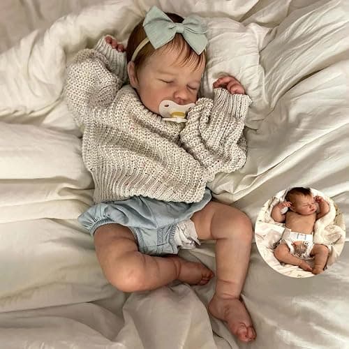 Anano Full Silicone Baby Doll 20 Inch Reborn Baby Dolls Silicone Full Body, Realistic Babys Doll Newborn Girl, Real Life Babys Dolls Posable Anatomically Correct Reborn Babies - Image 1