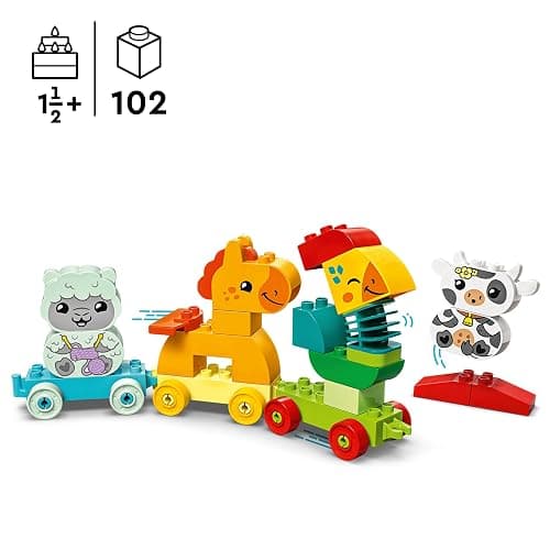 LEGO DUPLO My First Animal Train Set - Educational Toy for Toddlers - incl. Rooster, Horse, Lamb & Cow Farm Animal Figures, Birthday Gift for 1+ Year Old Boys & Girls - 10412 thumbnail 3