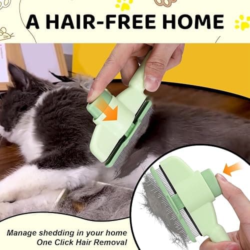 Cat Comb with Release Button, Cat Brush for Short or Long Haired Cats, Cat Grooming Comb for Removing Tangles and Knots thumbnail 4