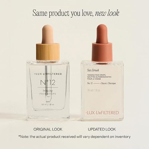 + Lux Unfiltered N°12 Sun Struck Bronzing Face Tanning Drops - Gradual Self Tanner - Natural Glow, Streak-Free, Fragrance Free - Hyaluronic Acid & Vitamin E - Vegan & Cruelty Free - Classic thumbnail 2