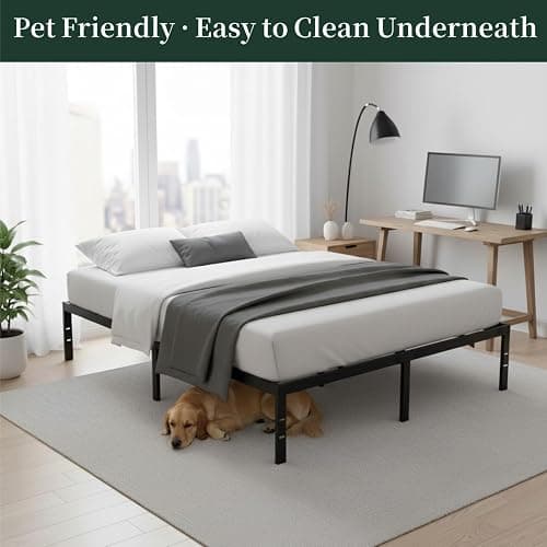 Full Size Bed Frame, 14 Inch Metal Platform Bed Frames with Heavy Duty Steel Slat Support, No Box Spring Needed, Easy Assembly, Under Bed Storage thumbnail 9