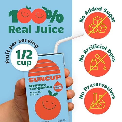 SunCup 100% Juice Boxes for Kids, Orange Tangerine, 6.75 oz, 40 Pack | Trusted in schools across 49 states. No dyes, no preservatives, just juice. Smart Snacks compliant. Bulk pack with straw. thumbnail 3