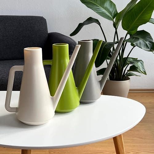 Plastia Gießkanne Klein für den Zimmerpflanzen 1,8 L - Blumengießkanne aus Recyceltem Kunststoff - Giesskanne mit Langem Ausgießer für Einfache Bewässerung, Elfenbein thumbnail 6