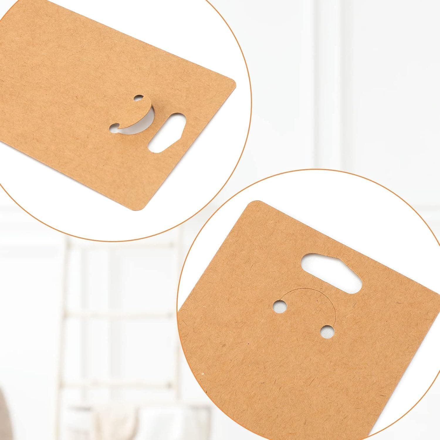 Festiko® Keychain Display Cards (Brown Kraft A, Pack of 100 Pcs, 4.7"*3.1"), Keyring Display Cards, Jewellery Display Cards thumbnail 3