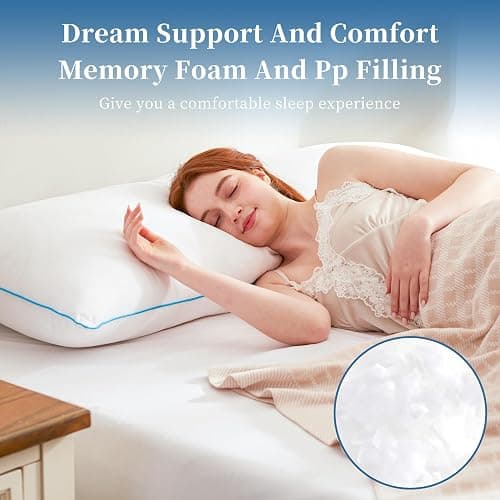 YZ HOME Memory Foam Body Pillow Insert - Full Body Pillow for Adults - Soft Large Long Bed Pillow for Side Sleeper (White, 20 Inchx54 Inch) thumbnail 4