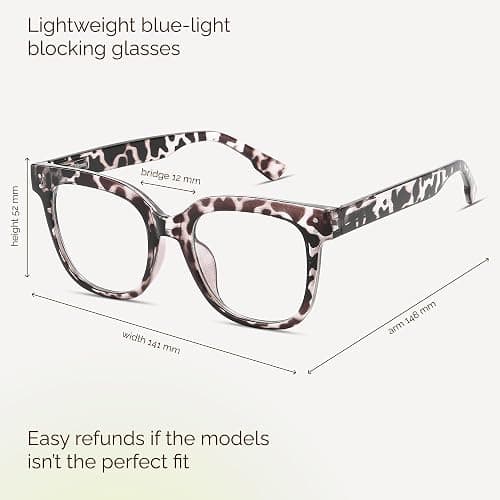 miyya Blue Light Glasses for Women - Oversized UV & Blue Light Blocker Chunky Frames, Stylish Eyewear Access thumbnail 2