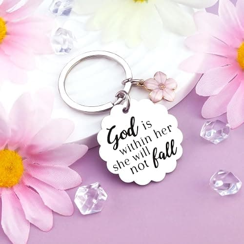 Klpoyu Christian Gifts for Women Inspirational Bible Verse for Friends Teen Girl Christian Keychain Spiritual Gifts Religious Biblical for Women Faith Based Gift Bible Accessories thumbnail 2