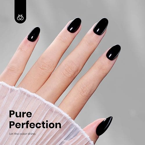 Beetles Black Gel Polish – Silent Charm Audrey Black Color Hema Free Gel Polish, 15ml Long-Lasting Soak Off UV LED Glossy Manicure for DIY Nail Art thumbnail 4