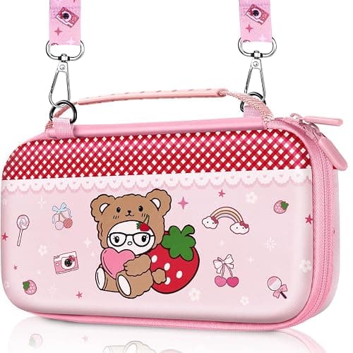 Gurgitat for Nintendo Switch 2 Carrying Case - Bear Cute Kawaii Design with Handle and Strap for Switch 2 2025 Travel Cases Portable Storage Carry Protective Hard Shell for Women Girls Boys Teens - Image 1