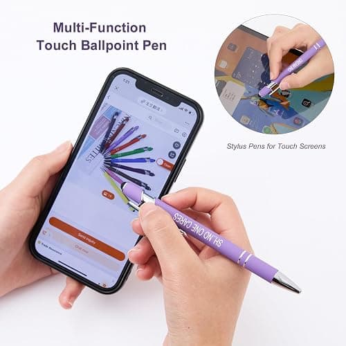Actsun Funny Pens - 12 Pack Fine Point Smooth Writing Pens with Inspirational Tips, Black Ink, Touch Stylus Screens, Motivational Gift for Office & Desk Accessories thumbnail 3