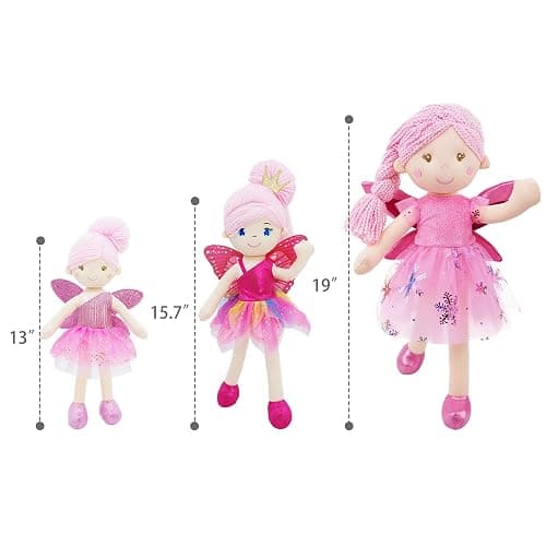 June Garden 12" Enchanted Garden Fairy Doll Joyce - Plush Stuffed Soft Doll Girl Gift - Gold Outfit and Wings thumbnail 8