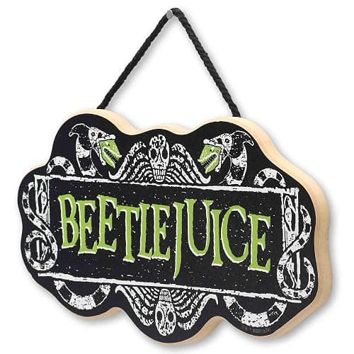 Beetlejuice Hanging Wood Wall Decor - Iconic Beetlejuice Sign for Halloween Decor thumbnail 4