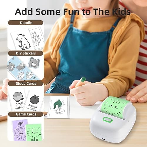 ORGSTA S002 Etichettatrice Bluetooth Portatile Mini Autoadesive Stampante Etichette Adesive 300 Dpi per Ufficio, Scuola, negozio Compatibile con iOS e Android Giocattolo Regalo di Compleanno e Natale thumbnail 3
