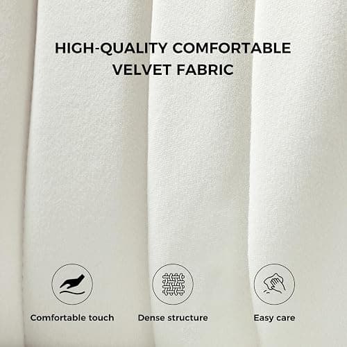 FABRICATION HAUS Velvet Dining Chair Upholstered Seat Modern Vanity Kitchen Accent Occasional Chair with Metal Legs for Dining Room & Living Room (1, IVORY) thumbnail 3