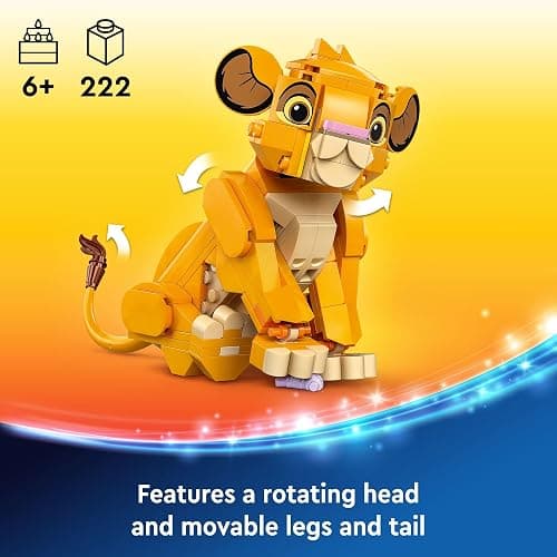 LEGO Disney Simba The Lion King Cub Building Toy - Collectible Play & Display Set - 6 Year Old Girl & Boy Birthday Gift - Detailed Model of Disney Simba - 43243 thumbnail 4
