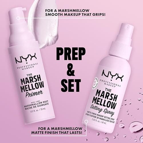 NYX Professional Makeup Marshmellow Matte Setting Spray, With MARSHMELLOW ROOT, 10-in-1 Makeup Extending Benefits, 16H wear, Smoothes, Reduces Shine, Minimizes pores, Smudge-resistant, Vegan formula thumbnail 4
