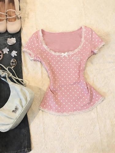 Vintage Cutecore Kawaii Shirts Harajuku Graphic Y2k Baby Tee Mcbling Emo Grunge Clothes Short Sleeve Alt Tops 2000s thumbnail 5