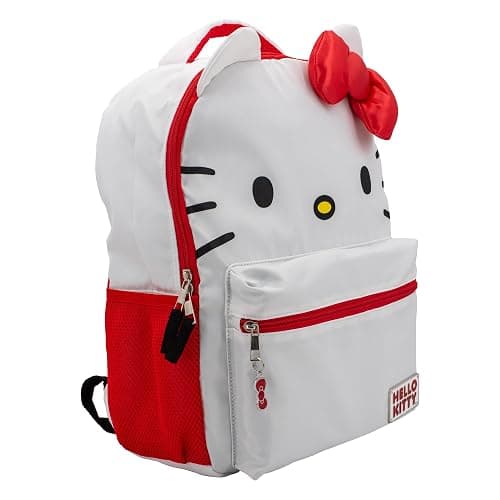 AI ACCESSORY INNOVATIONS Hello Kitty Backpack for Girls, Sanrio Kawaii Bookbag, 16 Inch Anime School Bag with 3D Features thumbnail 2