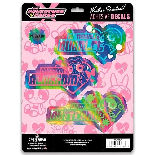 Powerpuff Girls Adhesive Vinyl Decals - Fun Set of Powerpuff Girls Stickers Featuring Blossom, Bubbles and Buttercup, 1 Pack (3 Count) - Image 1
