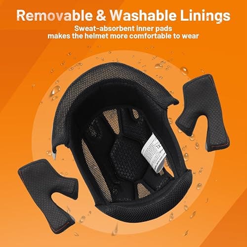OUMURS Adult Motocross Dirt Bike Helmet with Goggle, Gloves & Mask - DOT/FMVSS-218 Off-Road Motorcycle & ATV Helmet with Adjustable Sun Visor thumbnail 4