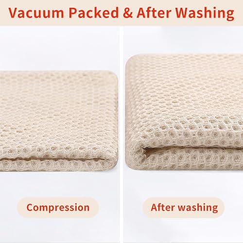 Homaxy 100% Cotton Kitchen Towels and Dishcloths Set, 12 x 12 Inches and 13 x 28 Inches, Set of 8 Bulk Kitchen Towels Set, Ultra Soft Absorbent Dish Cloths for Washing Dishes, Beige thumbnail 8