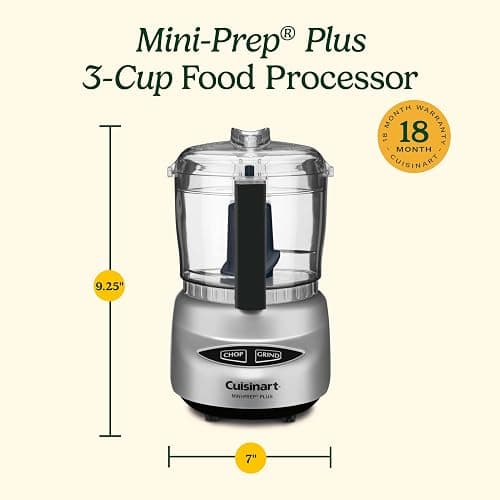 Cuisinart Mini-Prep Plus Food Processor, 24-Ounce Mini Food Processor to Chop Herbs, Vegetables, and Hard Cheese, 24-Ounce Work Bowl, Reversible Stainless Steel Blade, DLC-2ABC, Brushed Chrome thumbnail 2