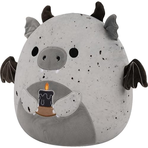 Squishmallows Original 12in Gio the Grey Speckled Gargoyle Holding Black Candle – Official Jazwares Halloween Plush (Medium-Sized) thumbnail 4